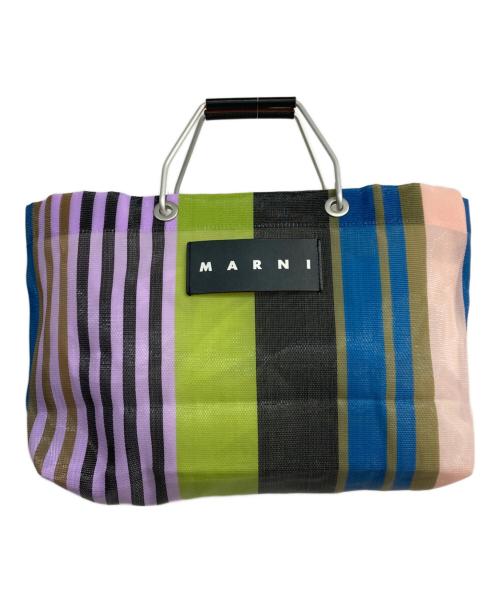 MARNI（マルニ）MARNI (マルニ) MARNI MARKET STRIPE BAG グリーン×ブルーの古着・服飾アイテム