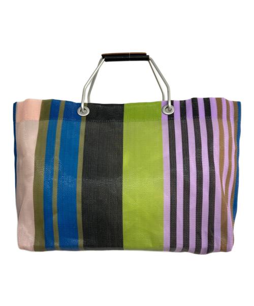 MARNI（マルニ）MARNI (マルニ) MARNI MARKET STRIPE BAG グリーン×ブルーの古着・服飾アイテム
