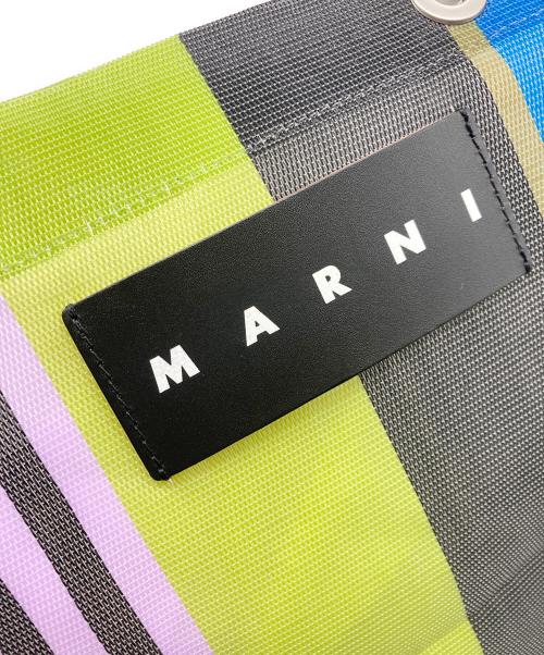 MARNI（マルニ）MARNI (マルニ) MARNI MARKET STRIPE BAG グリーン×ブルーの古着・服飾アイテム