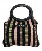 MARNIマルニ）の古着「MARNI MARKET BOAT BAG」｜ブラック×ピンク