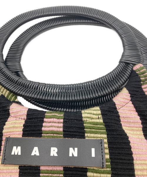 MARNI（マルニ）MARNI (マルニ) MARNI MARKET BOAT BAG ブラック×ピンクの古着・服飾アイテム