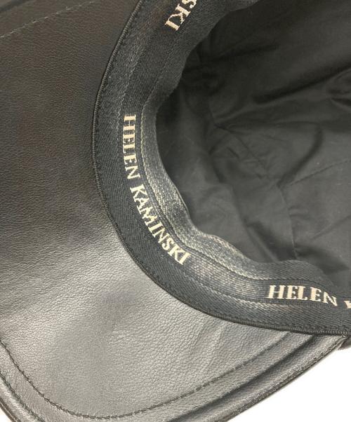 HELEN KAMINSKI（ヘレンカミンスキー）HELEN KAMINSKI (ヘレンカミンスキー) レザーキャップ ブラックの古着・服飾アイテム