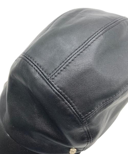 HELEN KAMINSKI（ヘレンカミンスキー）HELEN KAMINSKI (ヘレンカミンスキー) レザーキャップ ブラックの古着・服飾アイテム