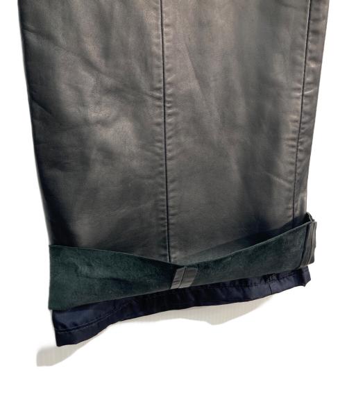 BANANA REPUBLIC（バナナリパブリック）BANANA REPUBLIC (バナナリパブリック) フレアレザーパンツ　 00‘s　112162 ブラック サイズ:12Pの古着・服飾アイテム