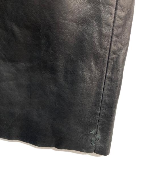 BANANA REPUBLIC（バナナリパブリック）BANANA REPUBLIC (バナナリパブリック) フレアレザーパンツ　 00‘s　112162 ブラック サイズ:12Pの古着・服飾アイテム