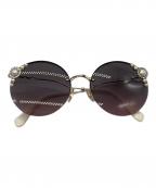 MIU MIUミュウミュウ）の古着「フェイクパール ラインストーンサングラス」｜パープル