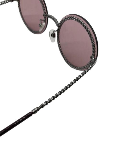 CHANEL（シャネル）CHANEL (シャネル) サングラス チェーンモチーフ メガネチェーン パープル サイズ:58口18の古着・服飾アイテム