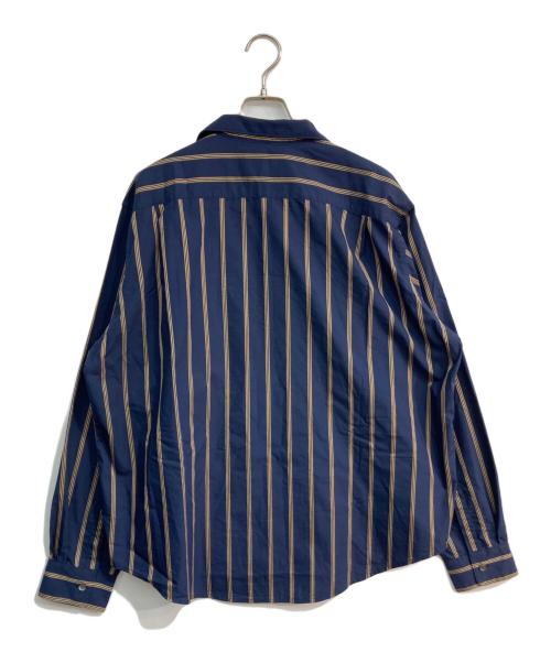 BlackEyePatch（ブラックアイパッチ）BlackEyePatch (ブラックアイパッチ) ストライプシャツ ネイビー サイズ:Lの古着・服飾アイテム