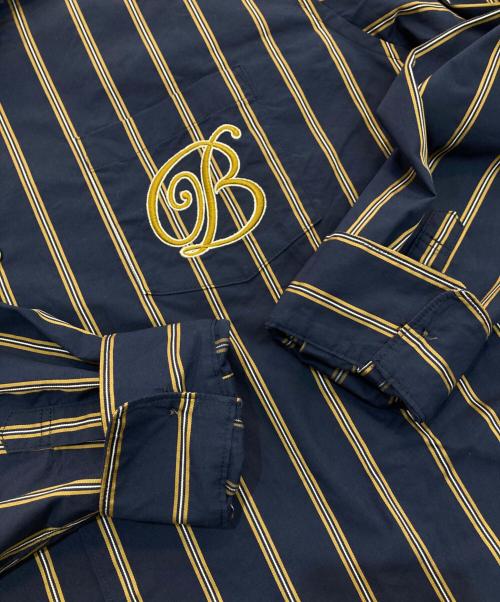 BlackEyePatch（ブラックアイパッチ）BlackEyePatch (ブラックアイパッチ) ストライプシャツ ネイビー サイズ:Lの古着・服飾アイテム