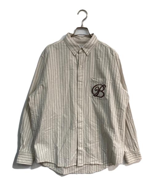 BlackEyePatch（ブラックアイパッチ）BlackEyePatch (ブラックアイパッチ) ストライプシャツ アイボリー サイズ:XLの古着・服飾アイテム