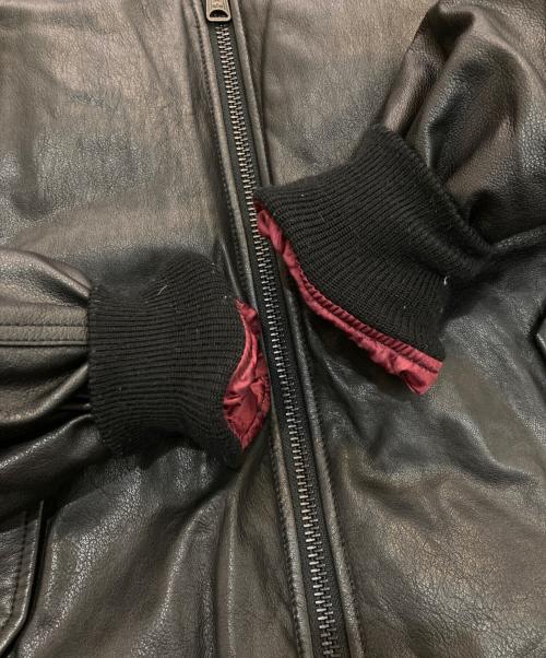 ALPHA（アルファ）ALPHA (アルファ) ラムレザーMA-1ダウンジャケット　TA1424-001 ブラック サイズ:XLの古着・服飾アイテム