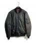 ALPHA（アルファ）の古着「ラムレザーMA-1ダウンジャケット　TA1424-001」｜ブラック