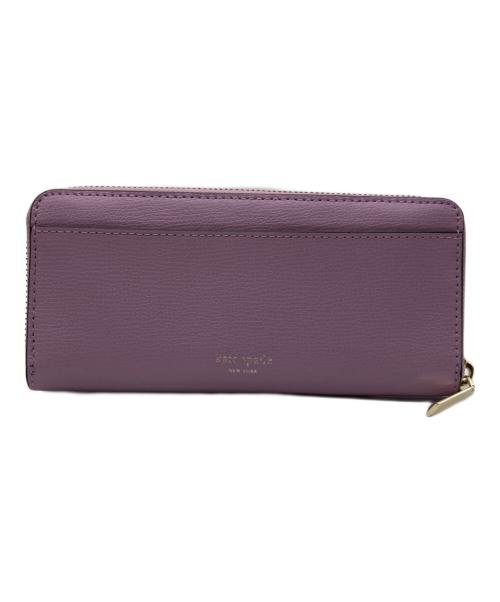 Kate Spade（ケイトスペード）Kate Spade (ケイトスペード) フシルビア グラフィック クローバー アップリケ スリム コンチネンタル ウォレット パープルの古着・服飾アイテム