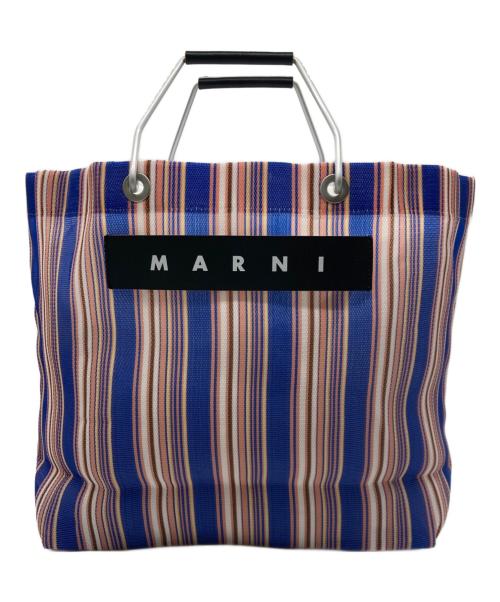 MARNI（マルニ）MARNI (マルニ) MARNI MARKET STRIPE BAG ブルー×ホワイトの古着・服飾アイテム