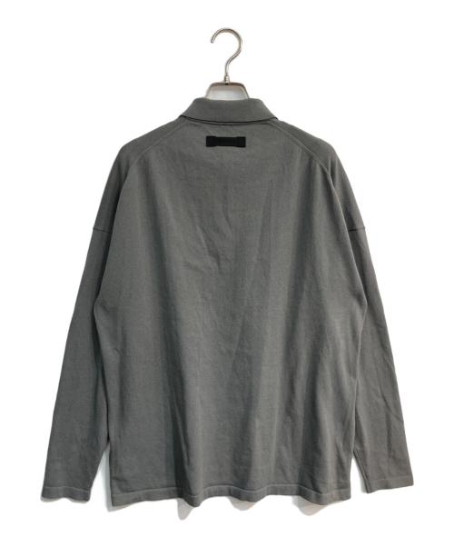 BRIEFING（ブリーフィング）BRIEFING (ブリーフィング) WASHABLE LS KNIT POLO グレー サイズ:Mの古着・服飾アイテム