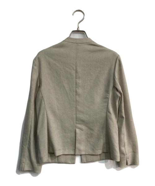23区（ニジュウサンク）23区 (ニジュウサンク) ノーカラージャケット ベージュ サイズ:M(38)の古着・服飾アイテム