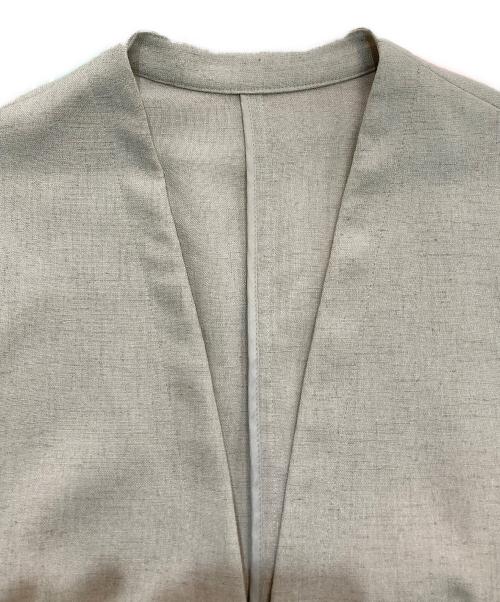 23区（ニジュウサンク）23区 (ニジュウサンク) ノーカラージャケット ベージュ サイズ:M(38)の古着・服飾アイテム