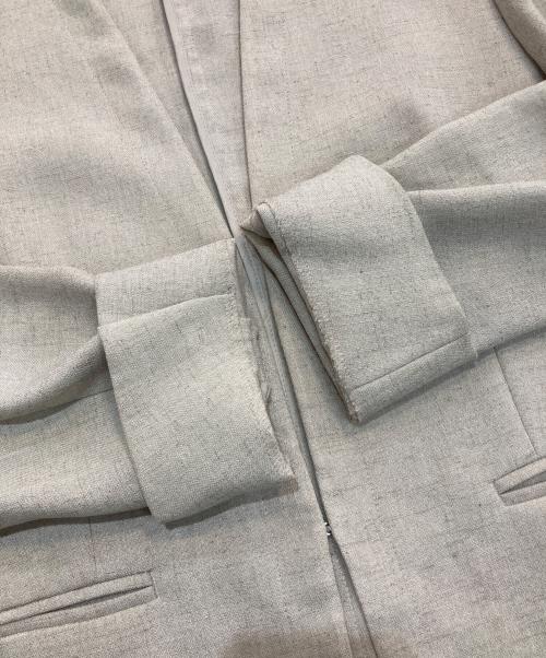 23区（ニジュウサンク）23区 (ニジュウサンク) ノーカラージャケット ベージュ サイズ:M(38)の古着・服飾アイテム