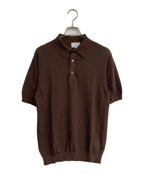 MOONCASTLE（ムーンキャッスル）mooncastle (ムーンキャッスル) Maker's Shirt 鎌倉 (メーカーズシャツカマクラ) リブポロシャツ ブラウン サイズ:Lの古着・服飾アイテム