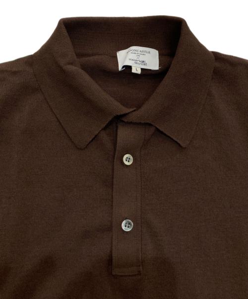 MOONCASTLE（ムーンキャッスル）mooncastle (ムーンキャッスル) Maker's Shirt 鎌倉 (メーカーズシャツカマクラ) リブポロシャツ ブラウン サイズ:Lの古着・服飾アイテム
