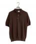 mooncastle（ムーンキャッスル）の古着「リブポロシャツ」｜ブラウン