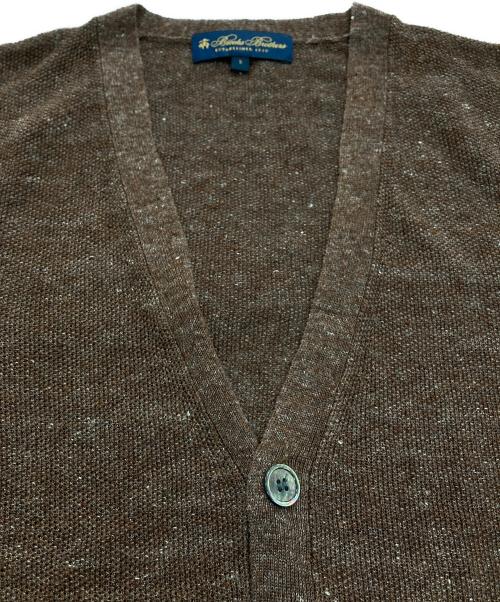 BROOKS BROTHERS（ブルックスブラザーズ）BROOKS BROTHERS (ブルックスブラザーズ) リネンニットカーディガン ブラウン サイズ:Sの古着・服飾アイテム