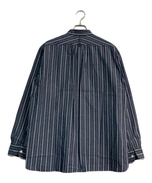 MACKINTOSH LONDON（マッキントッシュ ロンドン）MACKINTOSH LONDON (マッキントッシュ ロンドン) オルタネイトストライプバンドカラーシャツ　G1M34-502-28 ネイビー サイズ:Lの古着・服飾アイテム