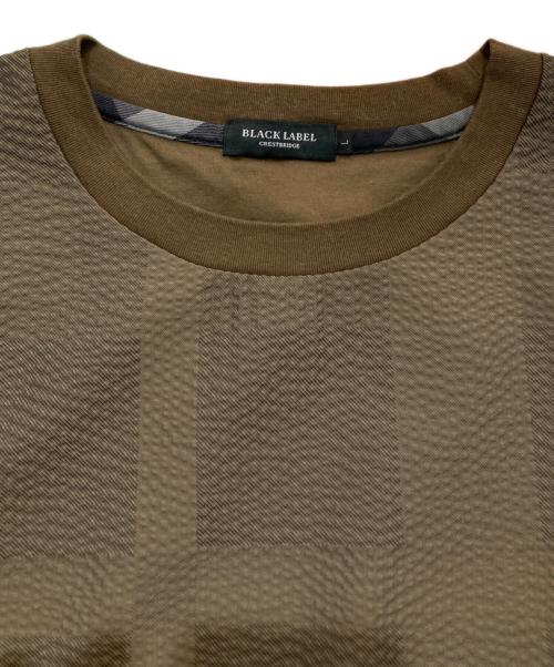 BLACK LABEL CRESTBRIDGE（ブラックレーベル クレストブリッジ）BLACK LABEL CRESTBRIDGE (ブラックレーベル クレストブリッジ) シアサッカー切替Tシャツ ブラウン サイズ:Lの古着・服飾アイテム