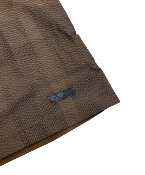 BLACK LABEL CRESTBRIDGE（ブラックレーベル クレストブリッジ）BLACK LABEL CRESTBRIDGE (ブラックレーベル クレストブリッジ) シアサッカー切替Tシャツ ブラウン サイズ:Lの古着・服飾アイテム