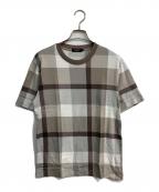 BLACK LABEL CRESTBRIDGEブラックレーベル クレストブリッジ）の古着「チェック柄Tシャツ」｜ベージュ