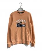 LACOSTEラコステ）の古着「ビッグクロックカレッジロゴクルーネックスウェット トレーナー　SH9689」｜オレンジ