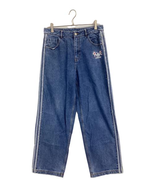 adidas Originals（アディダスオリジナル）adidas Originals (アディダスオリジナル) サイドラインデニムパンツ インディゴ サイズ:2XLの古着・服飾アイテム