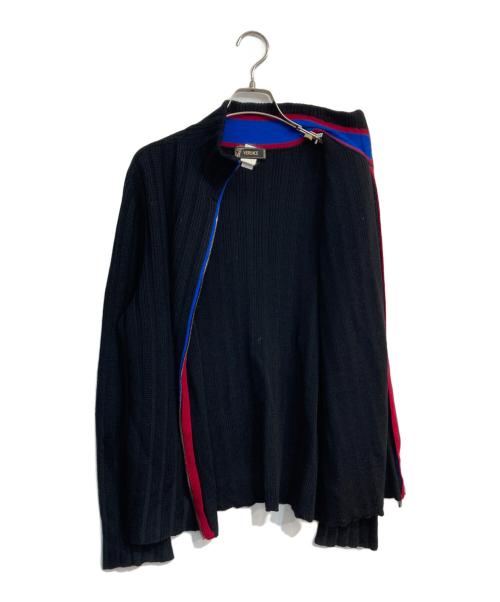 VERSACE（ヴェルサーチェ）VERSACE (ヴェルサーチェ) ジップニット ブラック サイズ:-の古着・服飾アイテム