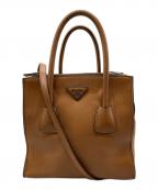 PRADAプラダ）の古着「2WAYレザーバッグ　GLACE CALF　BN2619」｜ブラウン