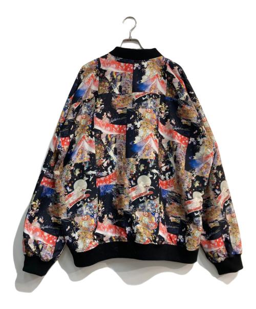 graniph（グラニフ）graniph (グラニフ) yoshitaka amano (ヨシタカアマノ) 総柄ブルゾン ブラック サイズ:XLの古着・服飾アイテム