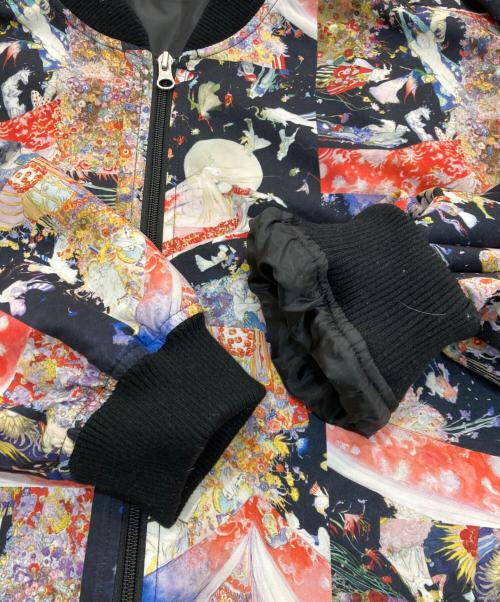 graniph（グラニフ）graniph (グラニフ) yoshitaka amano (ヨシタカアマノ) 総柄ブルゾン ブラック サイズ:XLの古着・服飾アイテム
