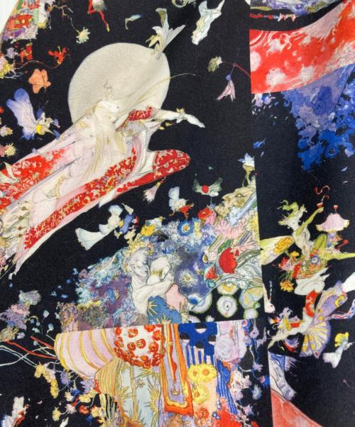 graniph（グラニフ）graniph (グラニフ) yoshitaka amano (ヨシタカアマノ) 総柄ブルゾン ブラック サイズ:XLの古着・服飾アイテム