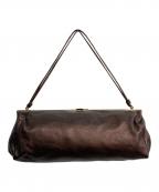 MIU MIUミュウミュウ）の古着「メタリックレザーハンドバッグ」｜ブラウン