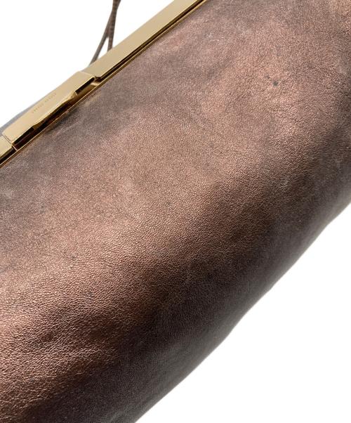 MIU MIU（ミュウミュウ）MIU MIU (ミュウミュウ) メタリックレザーハンドバッグ ブラウンの古着・服飾アイテム