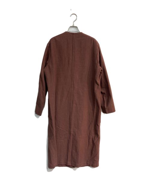 H BEAUTY&YOUTH（エイチ ビューティー&ユース）H BEAUTY&YOUTH (エイチ ビューティー&ユース) NO COLLAR DOUBLE COAT　1625-260-4320 2ブラウン サイズ:Mの古着・服飾アイテム