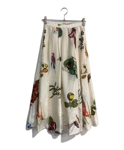 CABAN（キャバン）CABaN (キャバン) BIRD SINGING シルク フレアスカート　39-05-41-05501 アイボリー サイズ:XSの古着・服飾アイテム