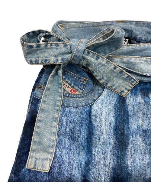 DIESEL（ディーゼル）DIESEL (ディーゼル) O-Datura ラップデニムスカート　A07120 インディゴ サイズ:XSの古着・服飾アイテム