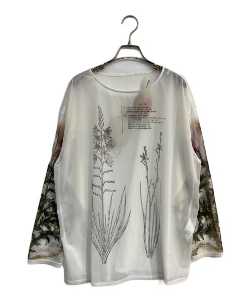 Ameri VINTAGE（アメリヴィンテージ）Ameri VINTAGE (アメリヴィンテージ) ILLUSTRATION PRINT SHEER TOP ホワイト サイズ:Freeの古着・服飾アイテム