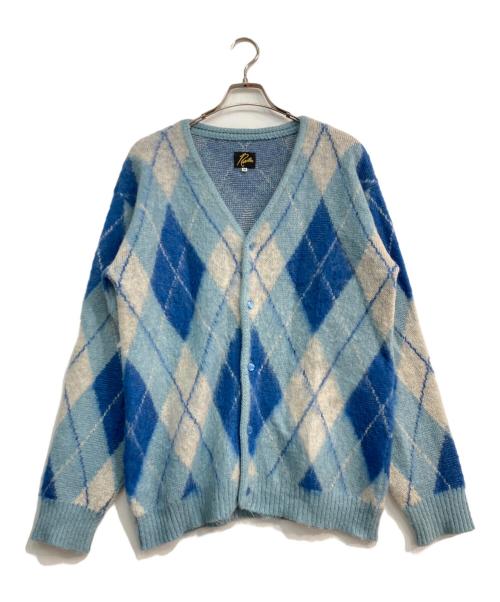 Needles（ニードルズ）Needles (ニードルズ) Mohair Cardigan - Argyle　LQ271 ブルー サイズ:Mの古着・服飾アイテム