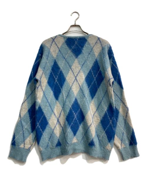 Needles（ニードルズ）Needles (ニードルズ) Mohair Cardigan - Argyle　LQ271 ブルー サイズ:Mの古着・服飾アイテム
