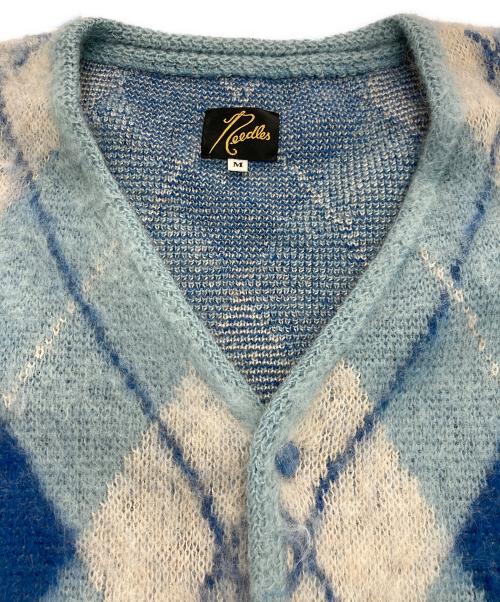 Needles（ニードルズ）Needles (ニードルズ) Mohair Cardigan - Argyle　LQ271 ブルー サイズ:Mの古着・服飾アイテム