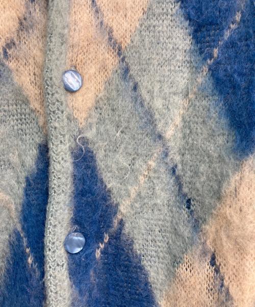 Needles（ニードルズ）Needles (ニードルズ) Mohair Cardigan - Argyle　LQ271 ブルー サイズ:Mの古着・服飾アイテム