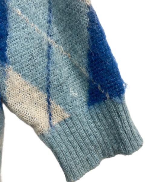 Needles（ニードルズ）Needles (ニードルズ) Mohair Cardigan - Argyle　LQ271 ブルー サイズ:Mの古着・服飾アイテム