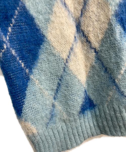 Needles（ニードルズ）Needles (ニードルズ) Mohair Cardigan - Argyle　LQ271 ブルー サイズ:Mの古着・服飾アイテム