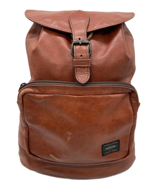 PORTER（ポーター）PORTER (ポーター) レザーリュック ブラウンの古着・服飾アイテム
